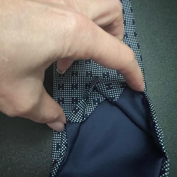 SOLD HERMÈS Authentic 100% Silk Blue H Logo Print Three Folded Hand Sewn Tie - Picture 11 of 14